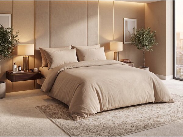 Posteljina od krepa DENYX BLEND svijetlosmeđa, hotelski džep Dimenzije posteljine: 70 x 90 cm | 140 x 200 cm