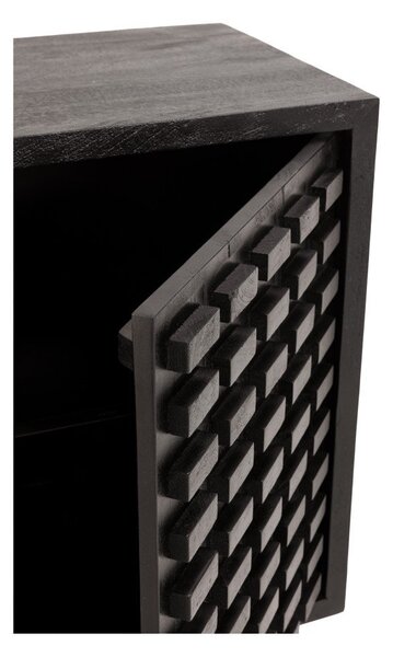Crna komoda od masivnog manga 200x80x40 cm Inaya – MOME