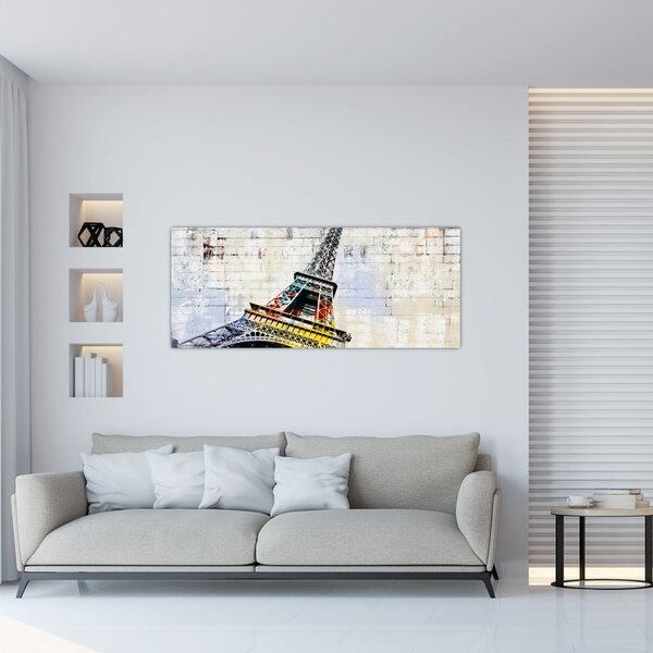 Slika - Digitalna umjetnost Eiffelovog tornja (120x50 cm)