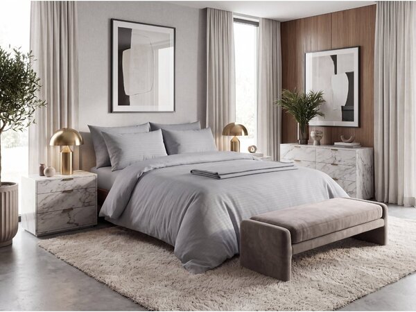 Krepset DENYX BLEND sivo, hotelska džepnica Dimenzije posteljine: 70 x 90 cm | 140 x 200 cm
