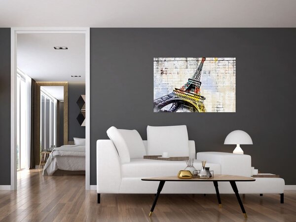 Slika - Digitalna umjetnost Eiffelovog tornja (90x60 cm)