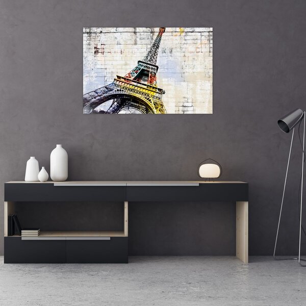 Slika - Digitalna umjetnost Eiffelovog tornja (90x60 cm)
