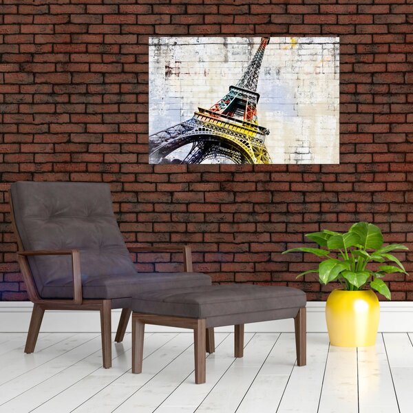 Slika - Digitalna umjetnost Eiffelovog tornja (90x60 cm)