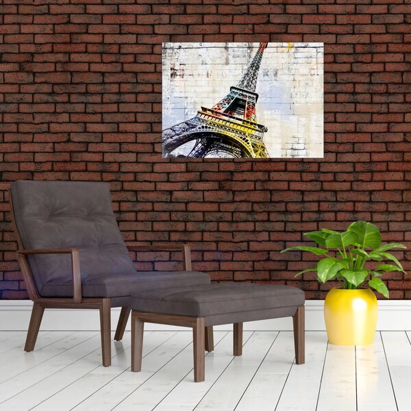 Slika - Digitalna umjetnost Eiffelovog tornja (70x50 cm)