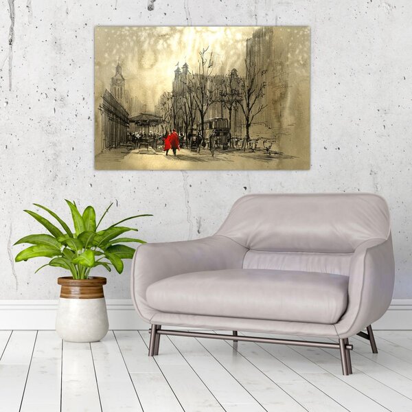 Slika - Skica grada (90x60 cm)