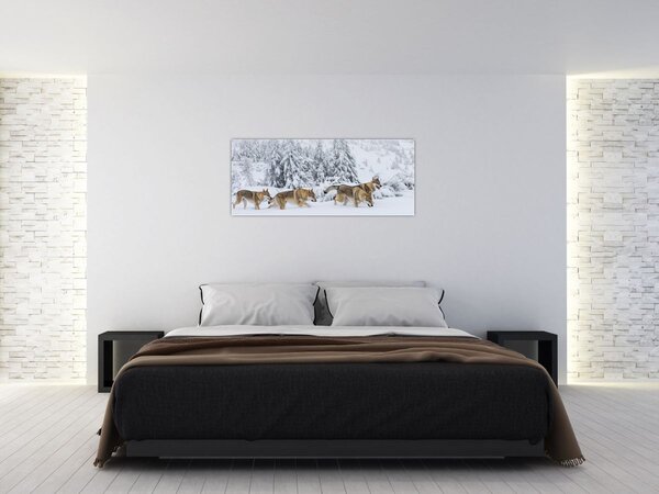 Slika - Vukovi u planinama (120x50 cm)