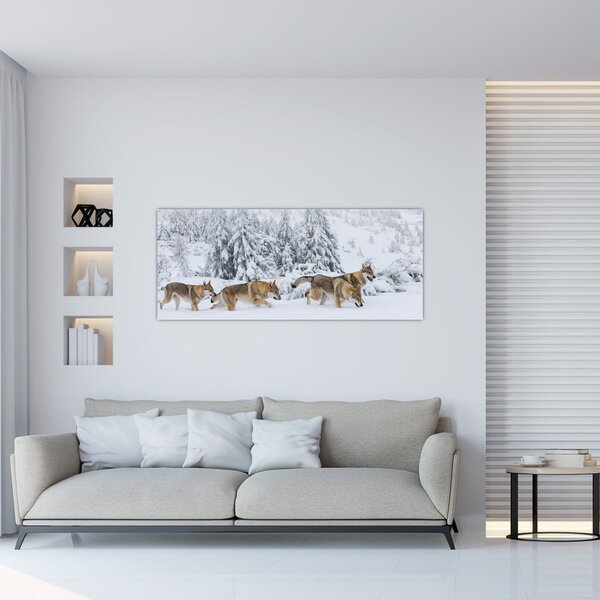 Slika - Vukovi u planinama (120x50 cm)