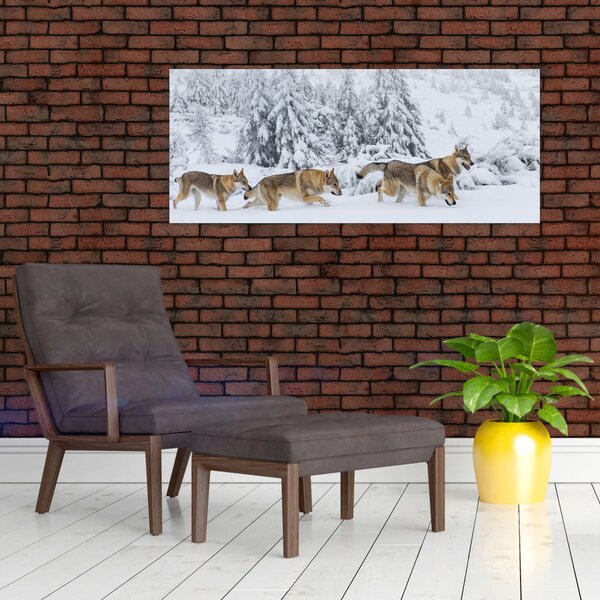 Slika - Vukovi u planinama (120x50 cm)