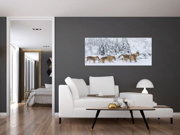 Slika - Vukovi u planinama (120x50 cm)