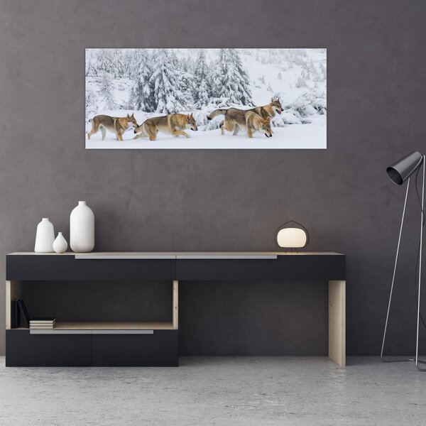 Slika - Vukovi u planinama (120x50 cm)
