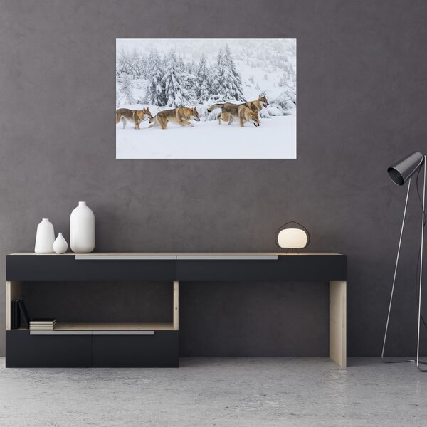 Slika - Vukovi u planinama (90x60 cm)
