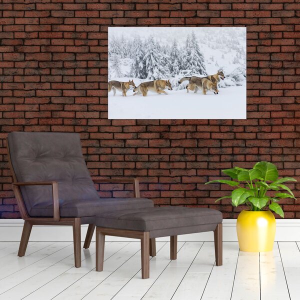 Slika - Vukovi u planinama (90x60 cm)