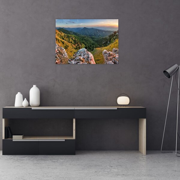 Staklena slika - Planinski krajolik (70x50 cm)