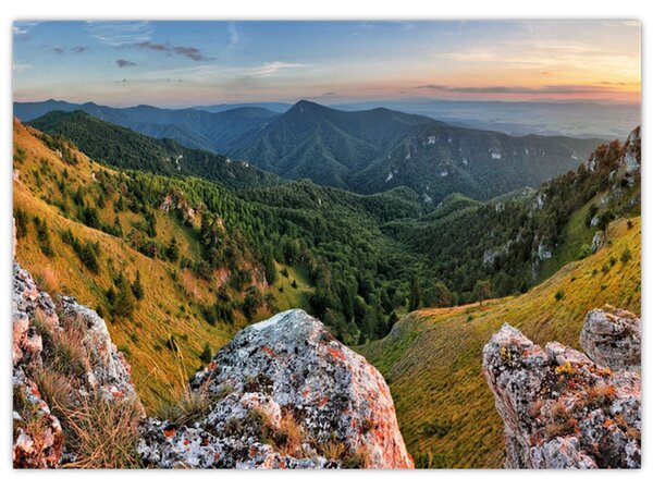 Staklena slika - Planinski krajolik (70x50 cm)