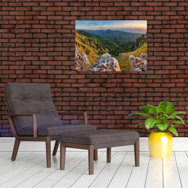 Staklena slika - Planinski krajolik (70x50 cm)