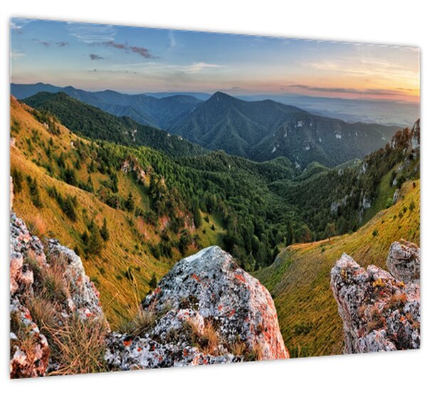 Staklena slika - Planinski krajolik (70x50 cm)