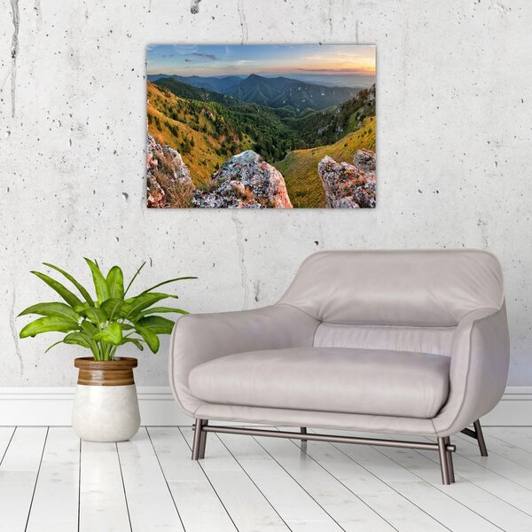 Staklena slika - Planinski krajolik (70x50 cm)