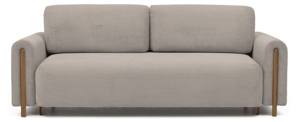 Svjetlo smeđa sklopiva/s prostorom za odlaganje sofa od samta 244 cm Arcadova – ELTAP