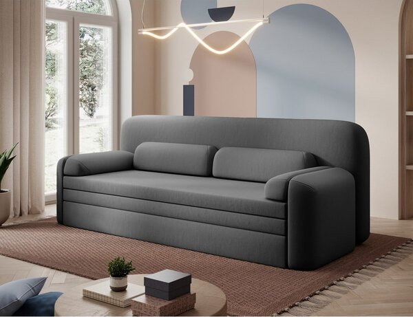 Smeđe-siva baršunasti sklopiva/s prostorom za odlaganje sofa 236 cm Elioss – ELTAP