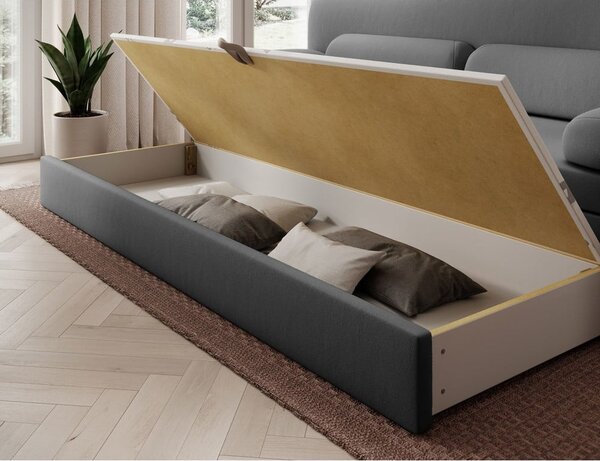 Smeđe-siva baršunasti sklopiva/s prostorom za odlaganje sofa 236 cm Elioss – ELTAP