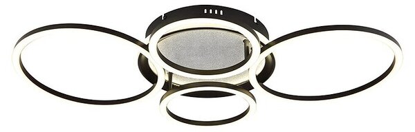 Globo LED stropna svjetiljka Alvis (D x Š x V: 722 x 517 x 100 mm, Crna, Neutralno bijelo)