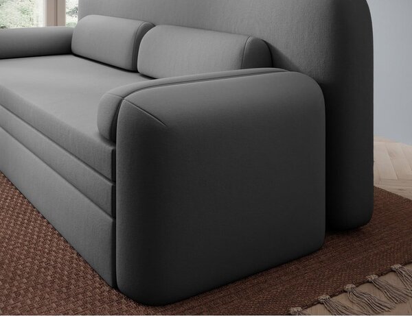 Smeđe-siva baršunasti sklopiva/s prostorom za odlaganje sofa 236 cm Elioss – ELTAP