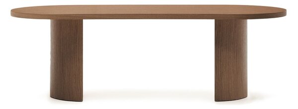 Okrugao blagovaonski stol s pločom stola u dekoru oraha 100x240 cm Nealy – Kave Home