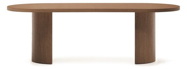 Okrugao blagovaonski stol s pločom stola u dekoru oraha 100x240 cm Nealy – Kave Home