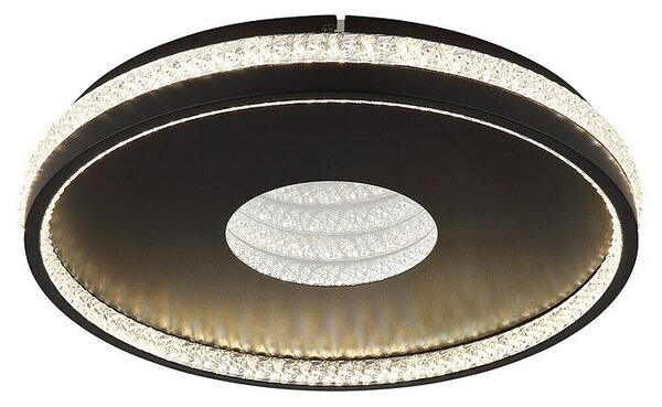 Globo Okrugla stropna LED svjetiljka Shirley (30 W, Ø x V: 41 x 6,5 cm, Crna)
