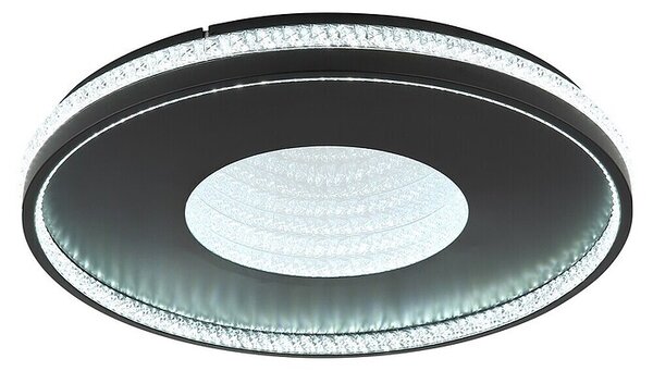 Globo Okrugla stropna LED svjetiljka Shirley (40 W, Ø x V: 50,5 x 6,5 cm, Crna)