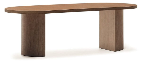 Okrugao blagovaonski stol s pločom stola u dekoru oraha 100x240 cm Nealy – Kave Home