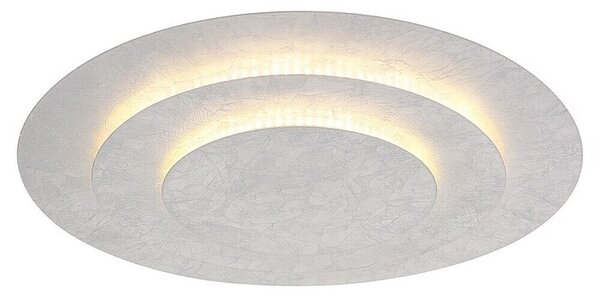 Globo Okrugla stropna LED svjetiljka Heda (40 W, Ø x V: 49 x 7,5 cm, Srebrna, Topla bijela)