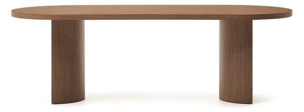 Okrugao blagovaonski stol s pločom stola u dekoru oraha 100x240 cm Nealy – Kave Home