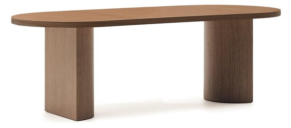 Okrugao blagovaonski stol s pločom stola u dekoru oraha 100x240 cm Nealy – Kave Home