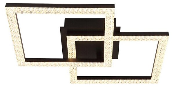 Globo LED stropna svjetiljka Sapena (20 W, D x Š x V: 526 x 374 x 75 mm, Crna, Topla bijela)
