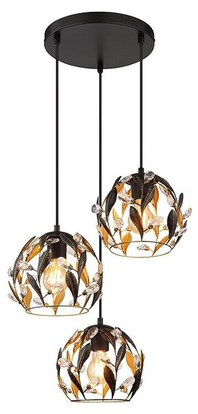 Globo Visilica Mika (40 W, Ø x V: 4 x 150 cm, E27, Crno-zlatna)