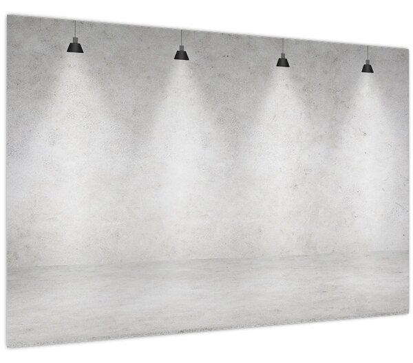 Slika - Betonski zid sa svjetlima (90x60 cm)
