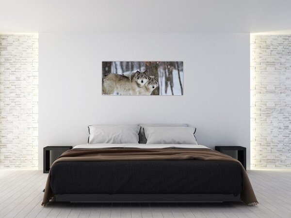 Slika - Vukovi zimi (120x50 cm)