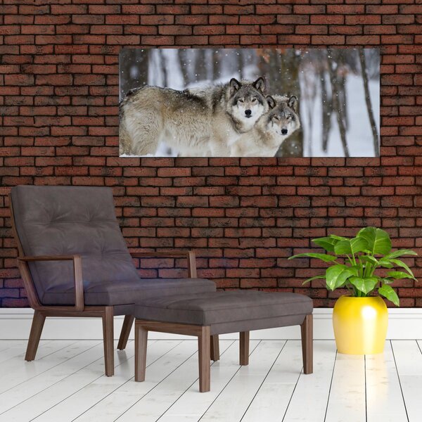 Slika - Vukovi zimi (120x50 cm)