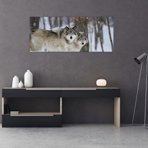 Slika - Vukovi zimi (120x50 cm)