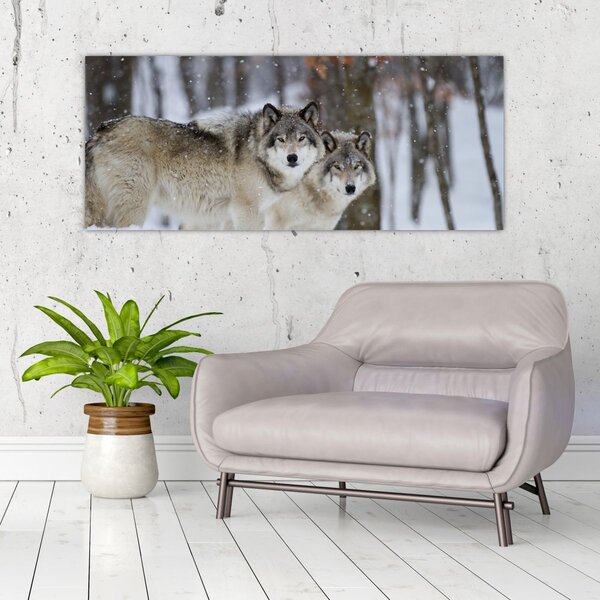 Slika - Vukovi zimi (120x50 cm)