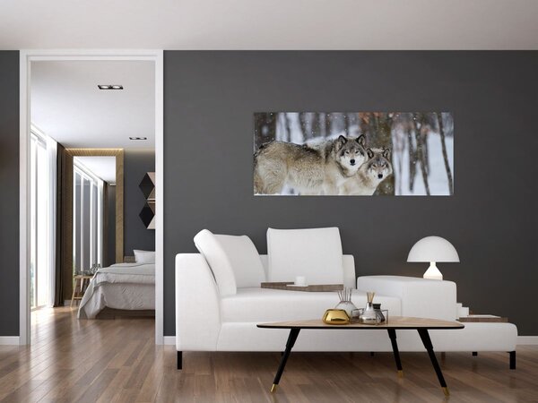 Slika - Vukovi zimi (120x50 cm)
