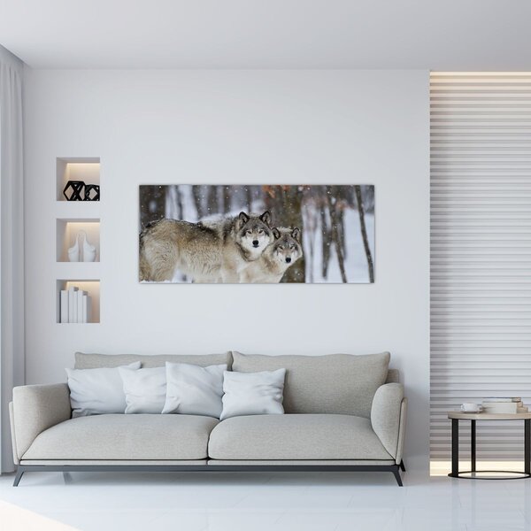 Slika - Vukovi zimi (120x50 cm)
