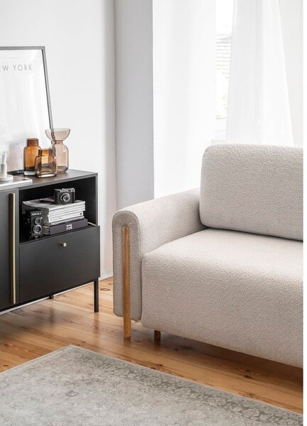 Bež sklopiva/s prostorom za odlaganje sofa od bouclé tkanine 244 cm Arcadova – ELTAP