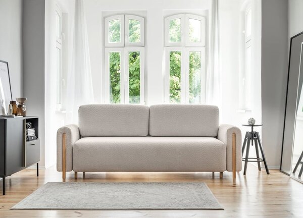 Bež sklopiva/s prostorom za odlaganje sofa od bouclé tkanine 244 cm Arcadova – ELTAP