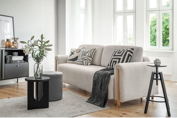 Bež sklopiva/s prostorom za odlaganje sofa od bouclé tkanine 244 cm Arcadova – ELTAP