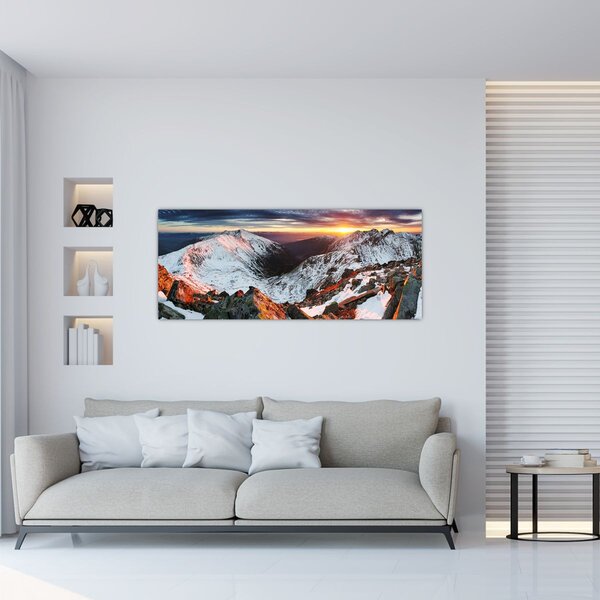 Slika - Zimska planinska panorama (120x50 cm)