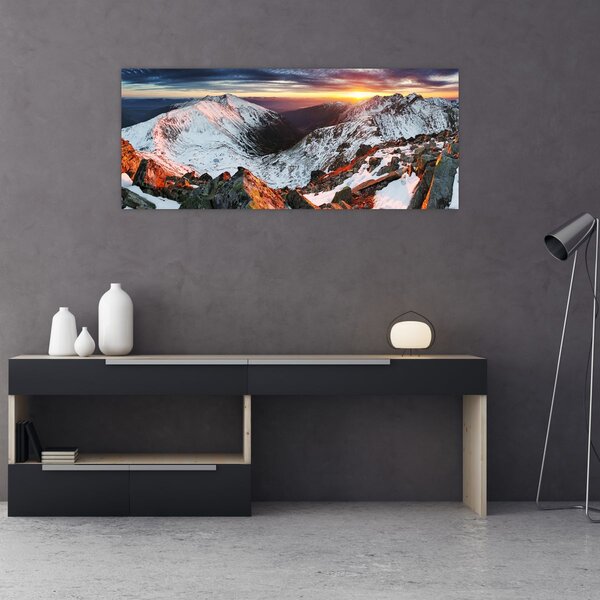 Slika - Zimska planinska panorama (120x50 cm)