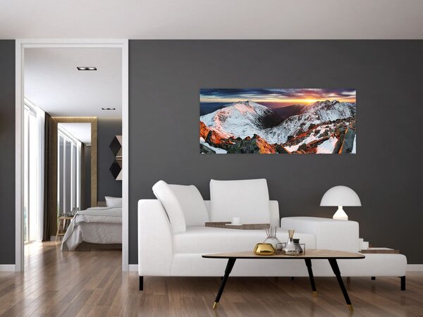 Slika - Zimska planinska panorama (120x50 cm)