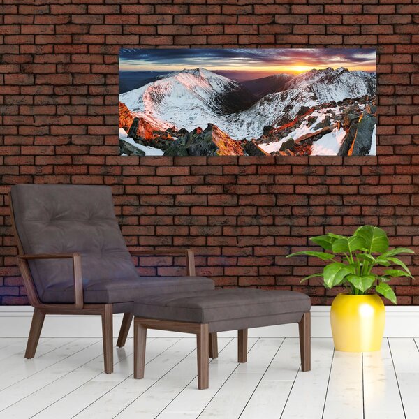 Slika - Zimska planinska panorama (120x50 cm)